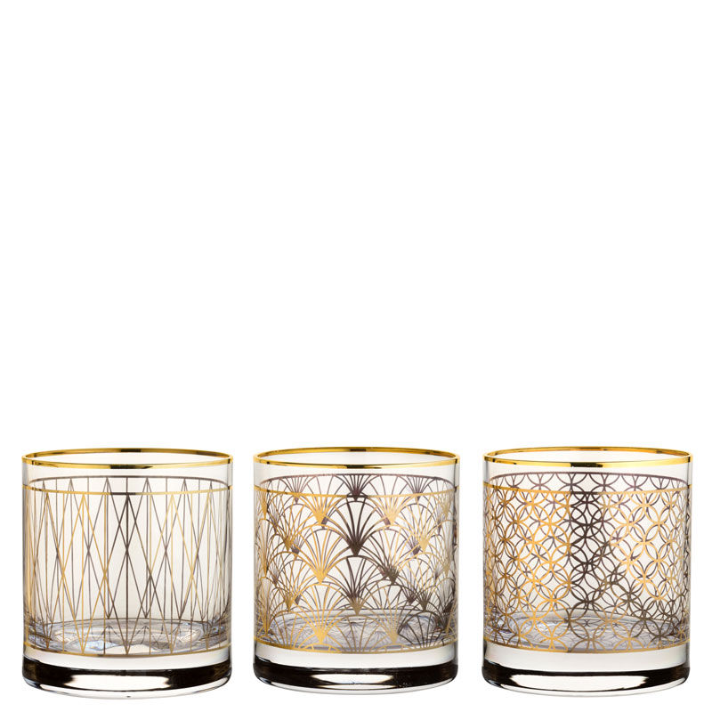 Coco Gold Tumblers 11.5oz (33cl) - Mixed 3 designs - P42884-GOLD00-B01012 (Pack of 12)